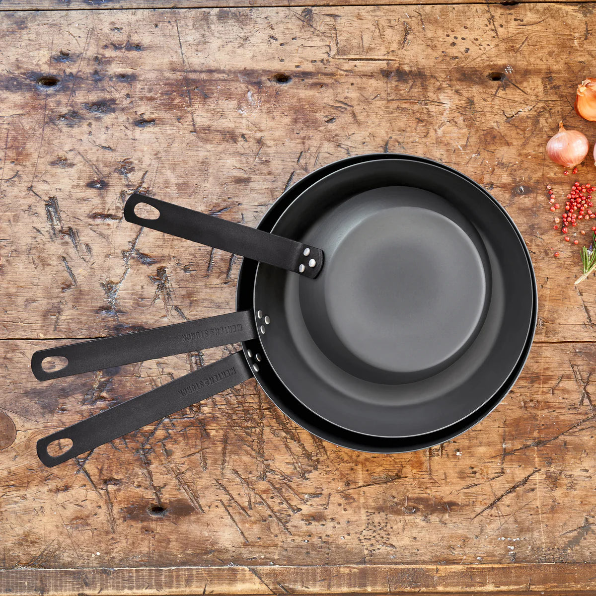 Merten & Storck Carbon Steel 8", 10" and 12" Frypan Set