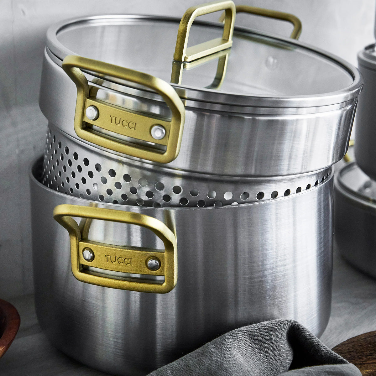 Stanley Tucci™ Uncoated Stainless Steel 11-Piece Cookware Set