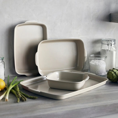 Premiere Ovenware Ceramic Nonstick 4-Piece Set | Taupe