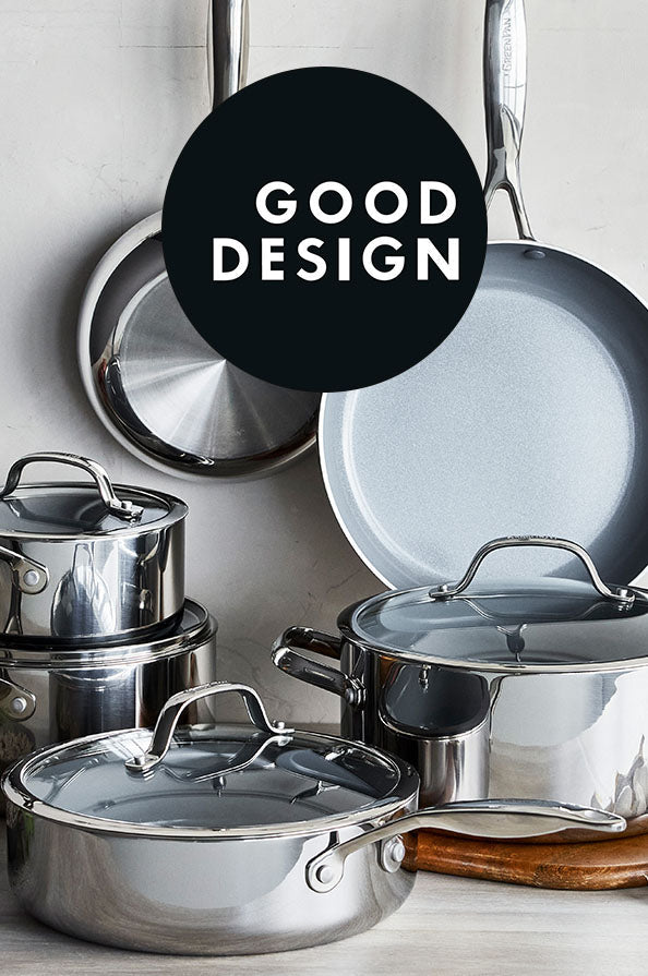 Valencia Pro Stainless cookware with a Good Design award