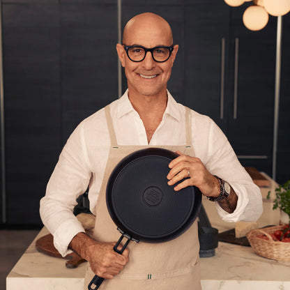 Stanley Tucci™ Ceramic Nonstick 8" and 10" Frypan Set | Milano Black