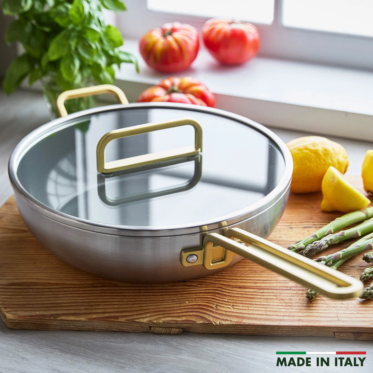 Stanley Tucci™ Stainless Steel Ceramic Nonstick 4.5-Quart Stanley Pan Jr. with Lid