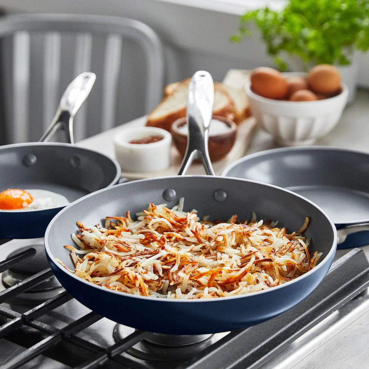 Valencia Pro Ceramic Nonstick 8", 9.5", and 11" Frypan Set | Twilight
