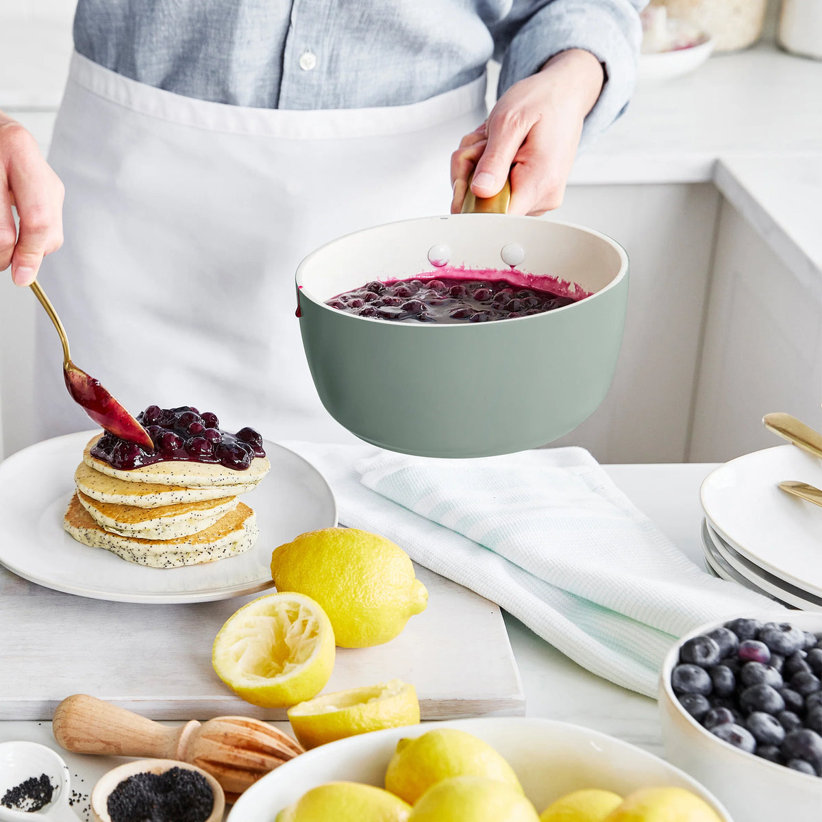 Reserve Pro Ceramic Nonstick 11-Piece Cookware Set | Moss