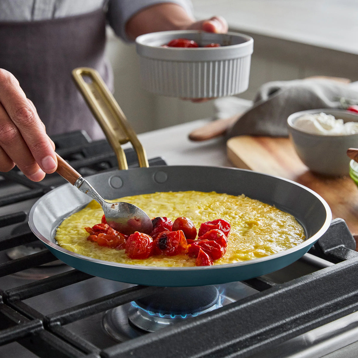 Stanley Tucci™ Ceramic Nonstick 10" Crepe and Omelette Pan | Venetian Teal