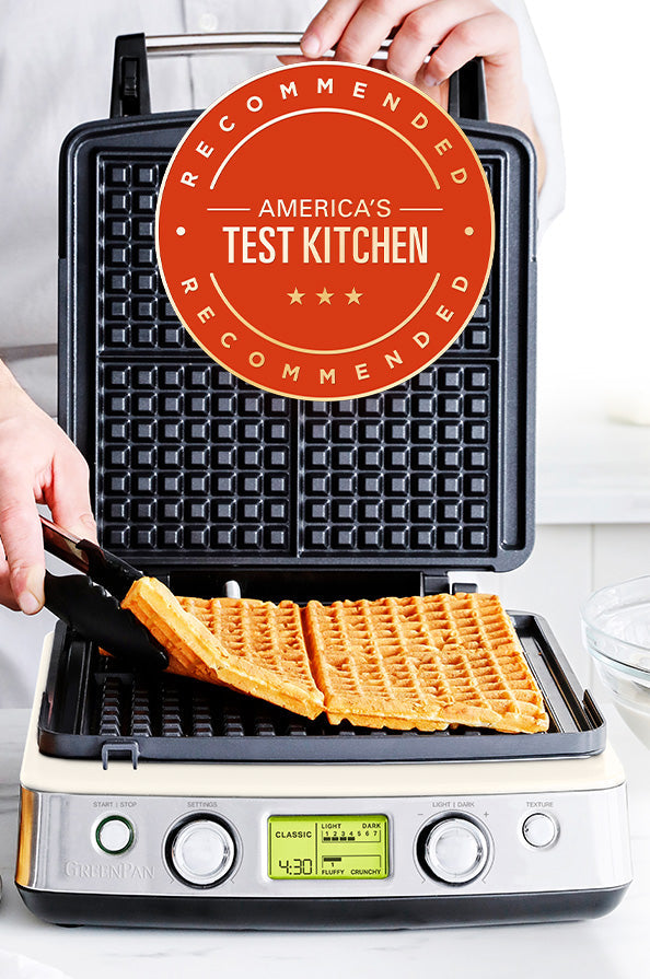 Elite four-square waffle maker with an America's Test Kitchen award