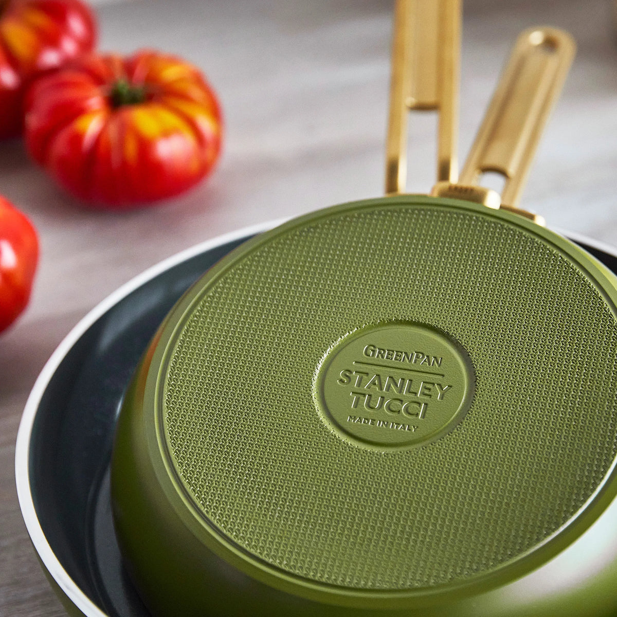 Stanley Tucci™ Ceramic Nonstick 8" and 10" Frypan Set | Tuscan Olive
