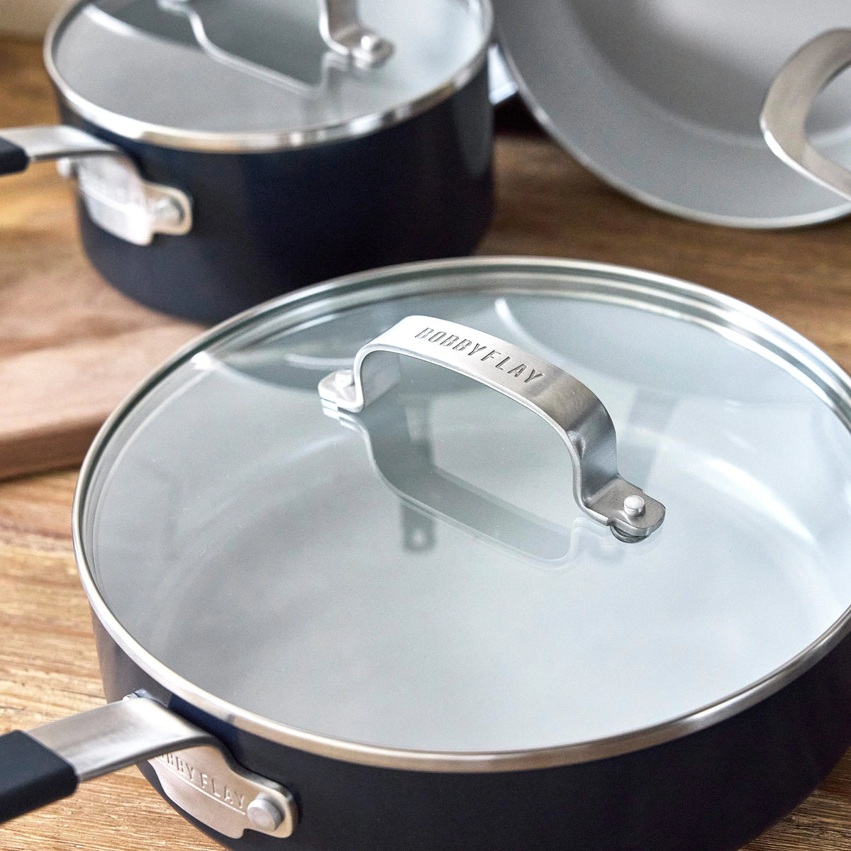 Bobby Flay by GreenPan Professional Ceramic Nonstick 16-Piece Cookware Set | Oxford Blue