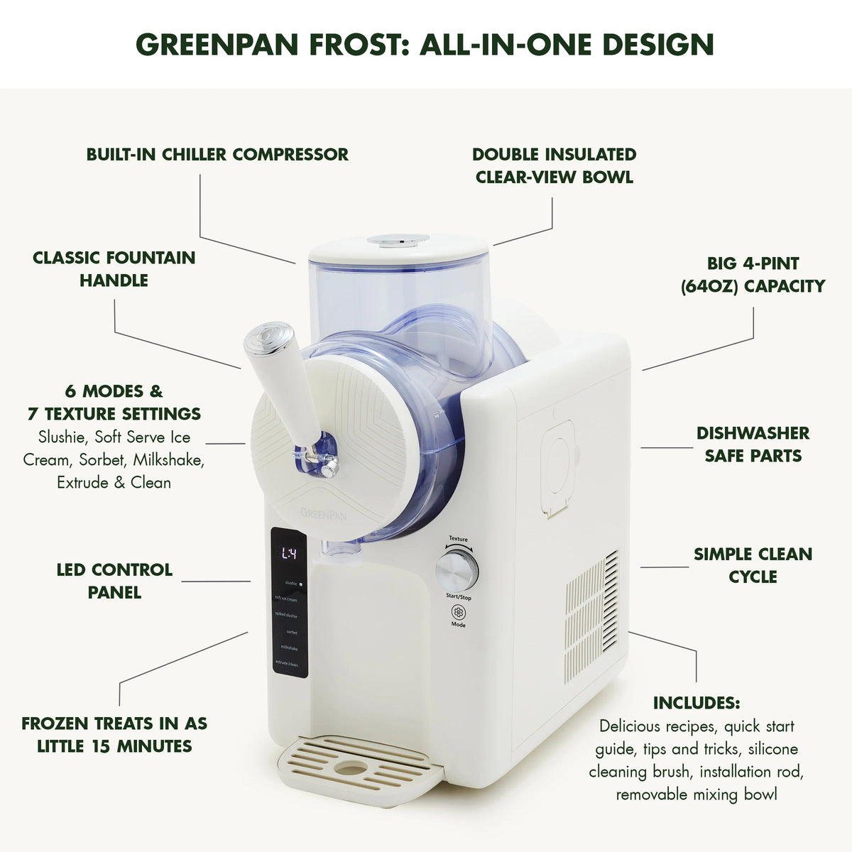 Frost Classic 15-in-1 Ice Cream & Frozen Drink Maker | Cream