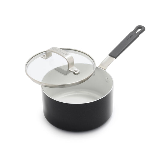 Bobby Flay by GreenPan Professional Ceramic Nonstick 1.6-Quart Saucepan with Lid | Graphite