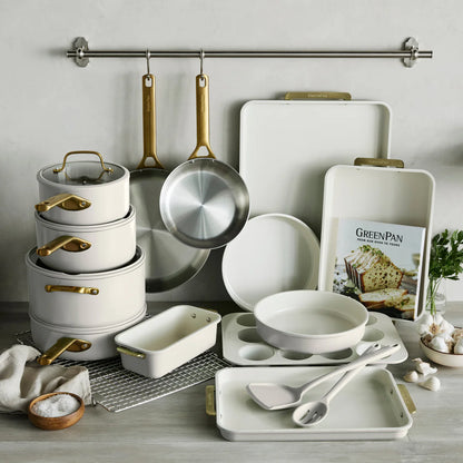 Reserve Pro 20-Piece Cookware & Bakeware Set | Cream