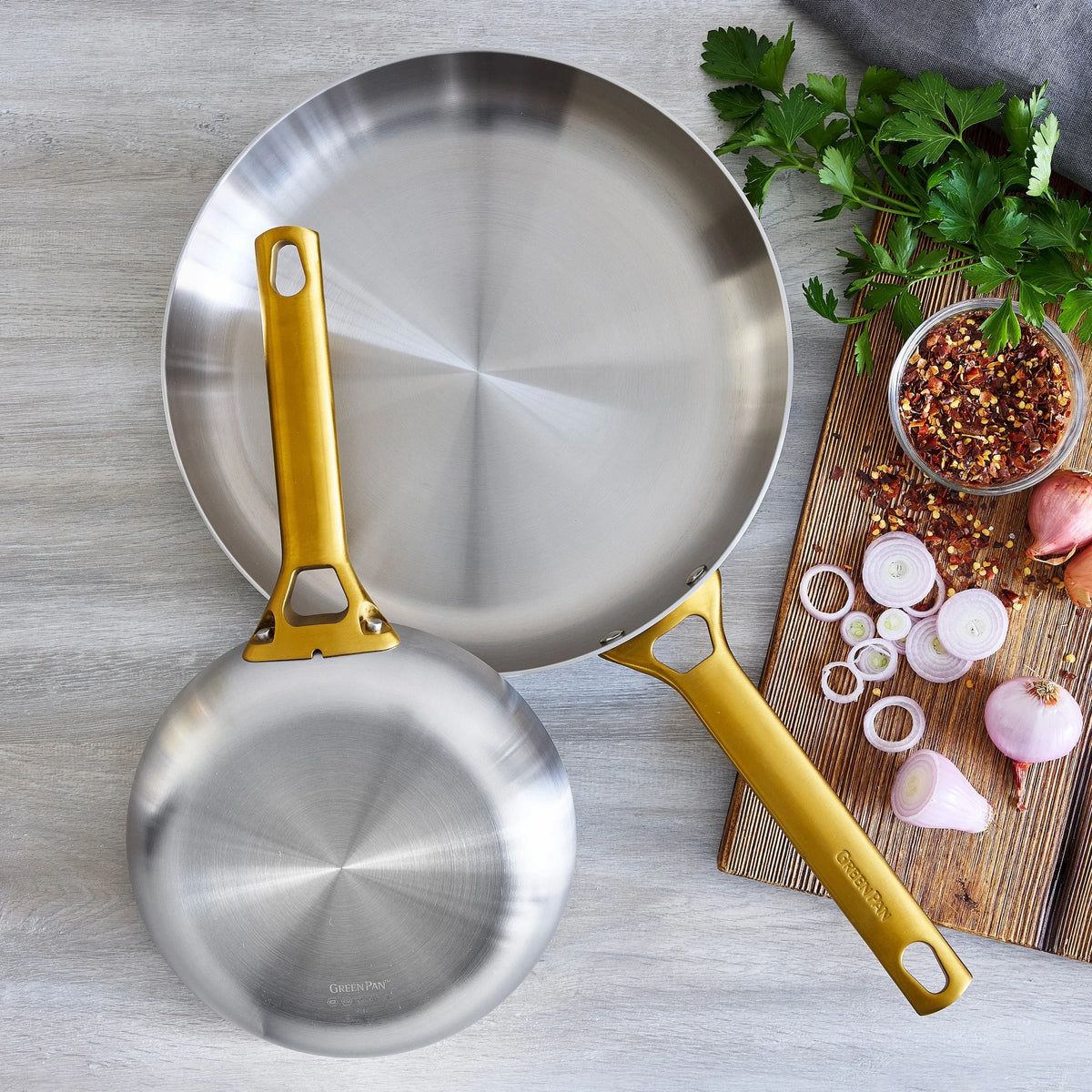 Reserve Stainless Steel 8", 10" and 12" Frypan Set