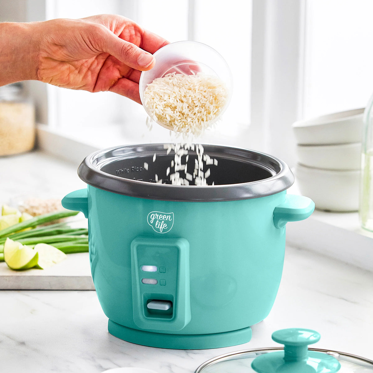 GreenLife 6-Cup Rice Cooker | Turquoise