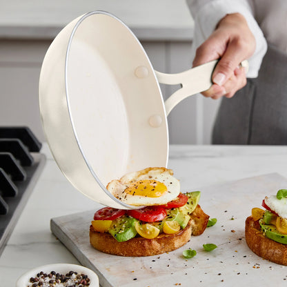 Nova Gallery Ceramic Nonstick 8" and 10" Frypan Set | Cream