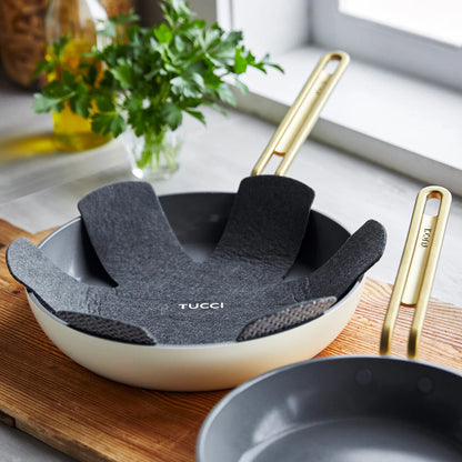 Stanley Tucci™ Ceramic Nonstick 4-Piece Frypan Set | Carrara White