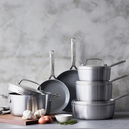 GP5 Stainless Steel 10" and 12" Frypan Set | Mirror Handles