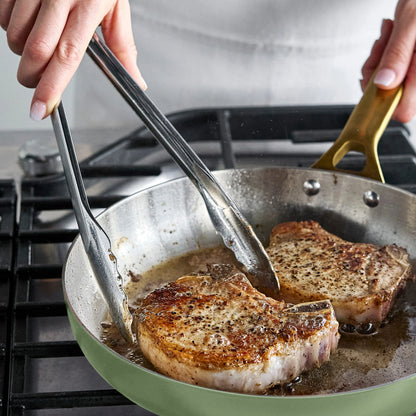 Reserve Pro Uncoated Stainless Steel 10" and 12" Frypan Set | Sage