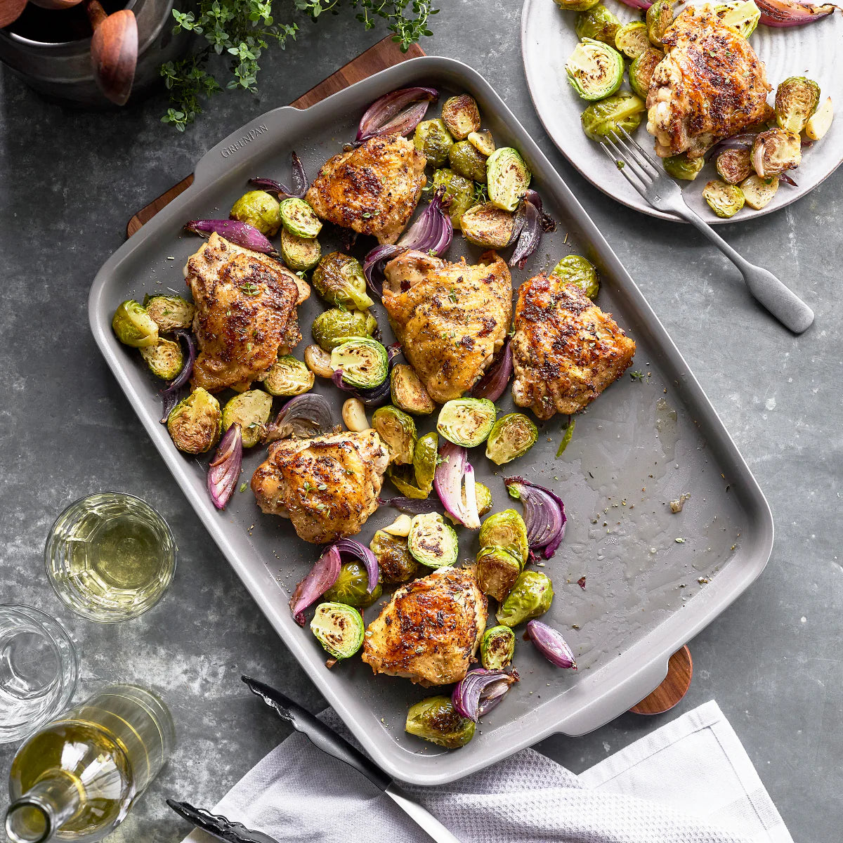 Premiere Ovenware Ceramic Nonstick 18" x 13" Half Sheet Pan | Gray