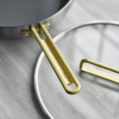 Stanley Tucci™ Stainless Steel Ceramic Nonstick 6.5-Quart Essential Stanley Pan with Lid | Champagne Handle