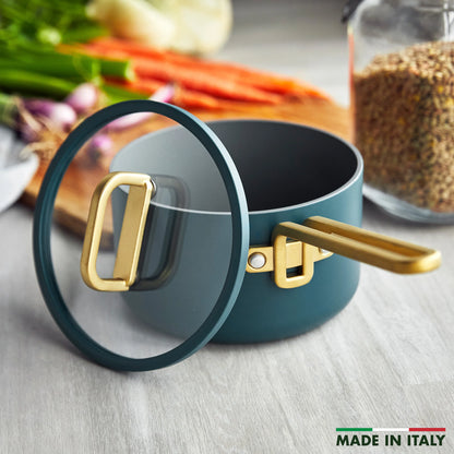 Stanley Tucci™ Ceramic Nonstick 2-Quart Saucepan with Lid | Venetian Teal