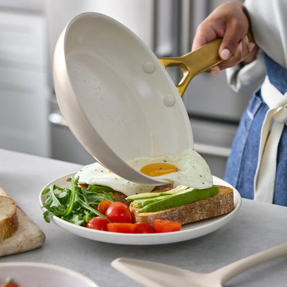 Reserve Pro Ceramic Nonstick 8", 10" and 12" Frypan Set | Macadamia
