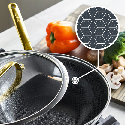 Spectra Gold Thermobond Hybrid Ceramic Nonstick 12" Wok with Lid