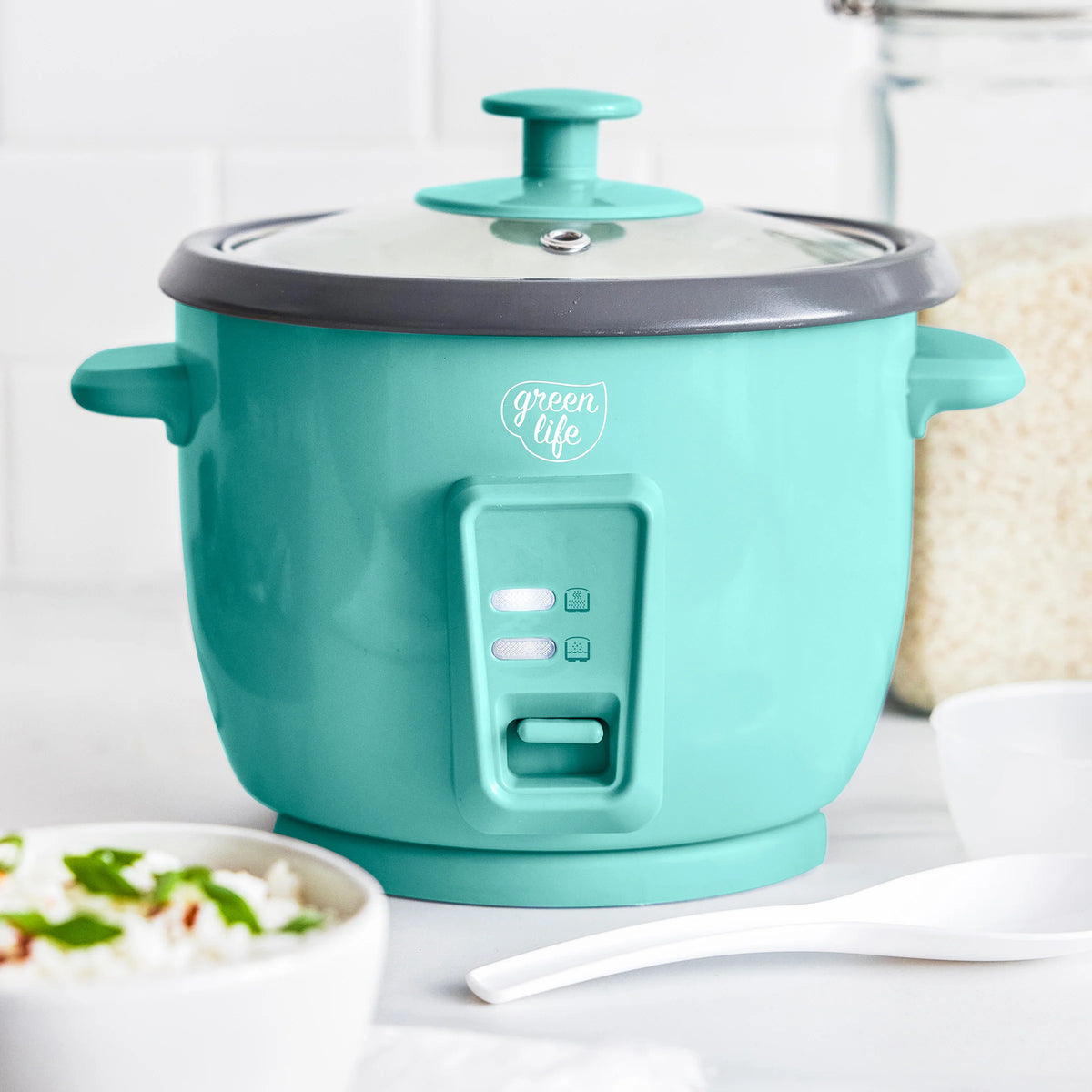GreenLife 6-Cup Rice Cooker | Turquoise