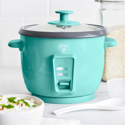 GreenLife 6-Cup Rice Cooker | Turquoise