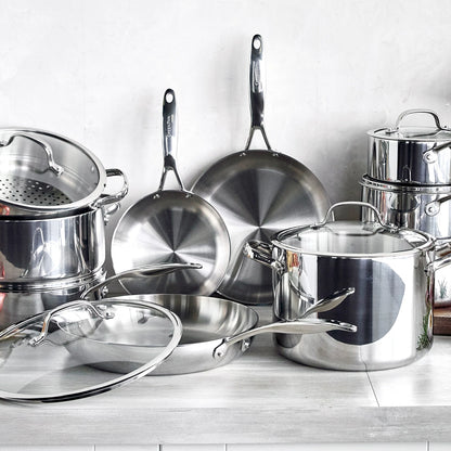 Valencia Pro Stainless Steel Uncoated 17-Piece Cookware Set