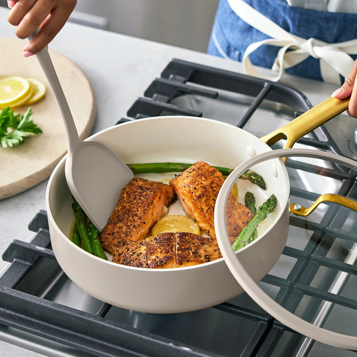 Reserve Pro Ceramic Nonstick 10-Piece Cookware Set | Macadamia