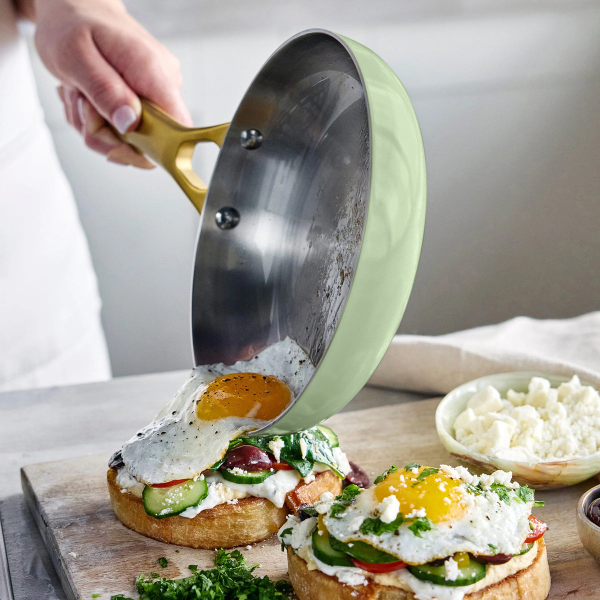 Reserve Pro Uncoated Stainless Steel 10" and 12" Frypan Set | Sage