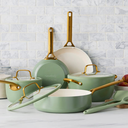 Reserve Pro Ceramic Nonstick 10-Piece Cookware Set | Sage