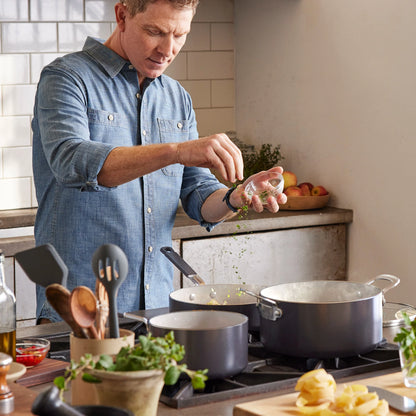 Bobby Flay by GreenPan Professional Ceramic Nonstick 16-Piece Cookware Set | Graphite