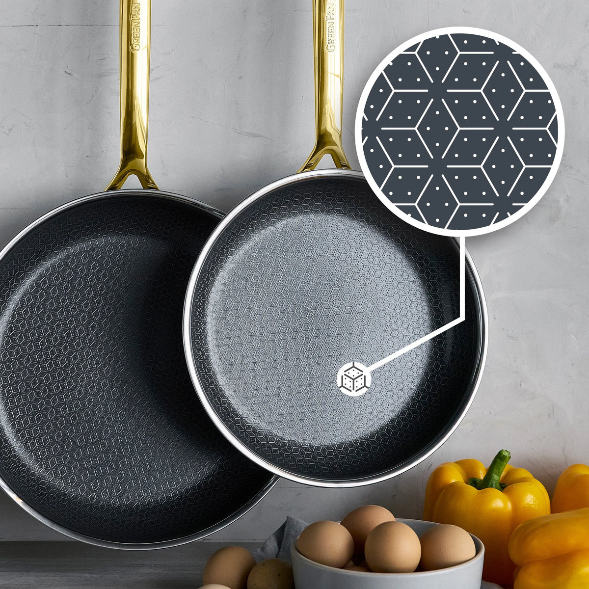 Spectra Gold Thermobond Hybrid Ceramic Nonstick 8", 10" and 12" Frypan Set
