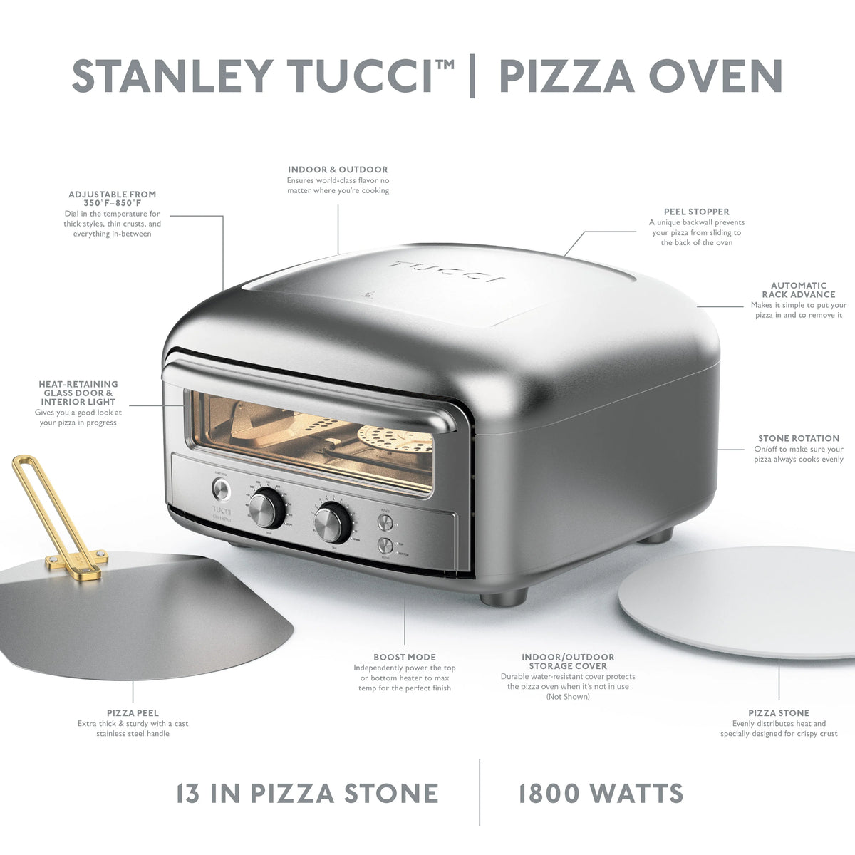 Stanley Tucci™ Indoor and Outdoor Pizza Oven | Stainless Steel