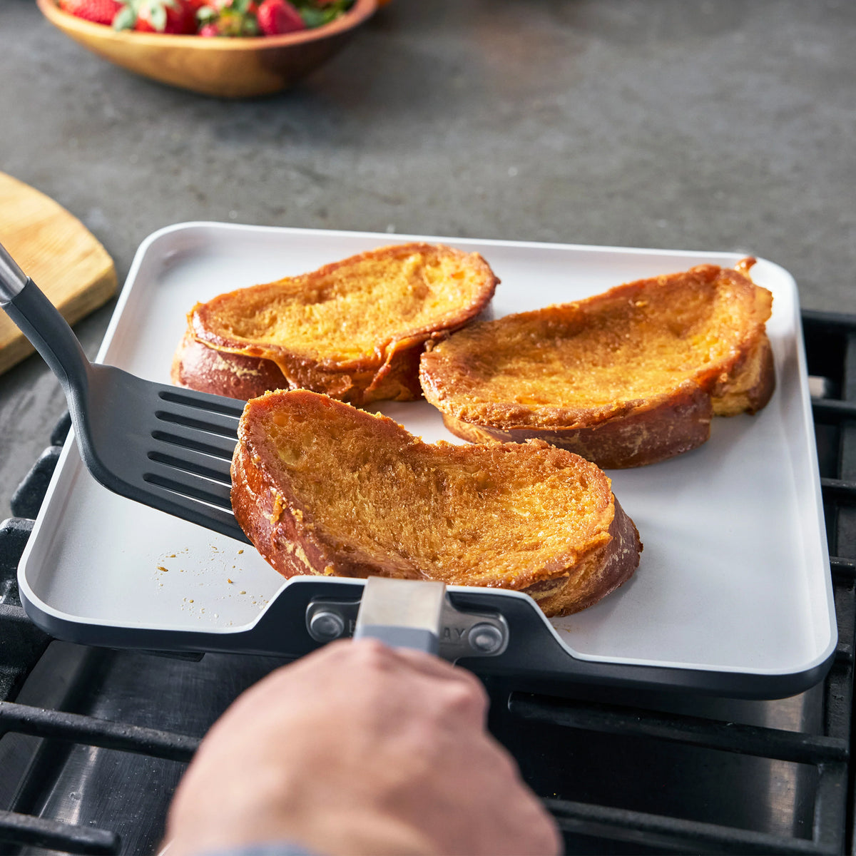 Bobby Flay by GreenPan Professional Ceramic Nonstick 11" Square Griddle | Graphite