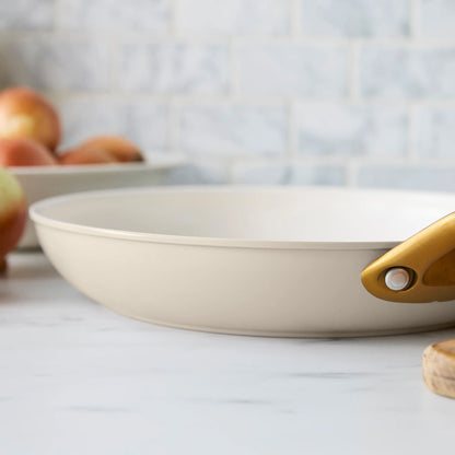 Reserve Pro Ceramic Nonstick 8", 10" and 12" Frypan Set | Macadamia