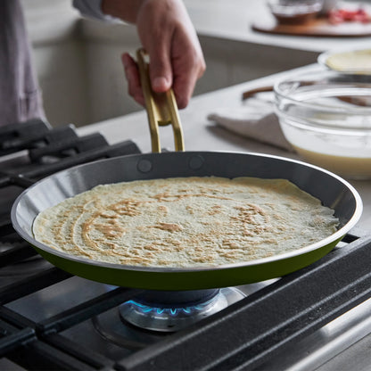 Stanley Tucci™ Ceramic Nonstick 10" Crepe and Omelette Pan | Tuscan Olive