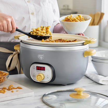 GreenLife Healthy 6-Quart Slow Cooker | Quartz Gray