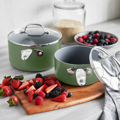 Valencia Pro Ceramic Nonstick 11-Piece Cookware Set | Sage