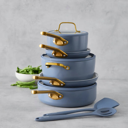 Reserve Pro Ceramic Nonstick 10-Piece Cookware Set | Ocean