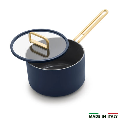 Stanley Tucci™ Ceramic Nonstick 4-Quart Saucepan with Lid | Marino Blue