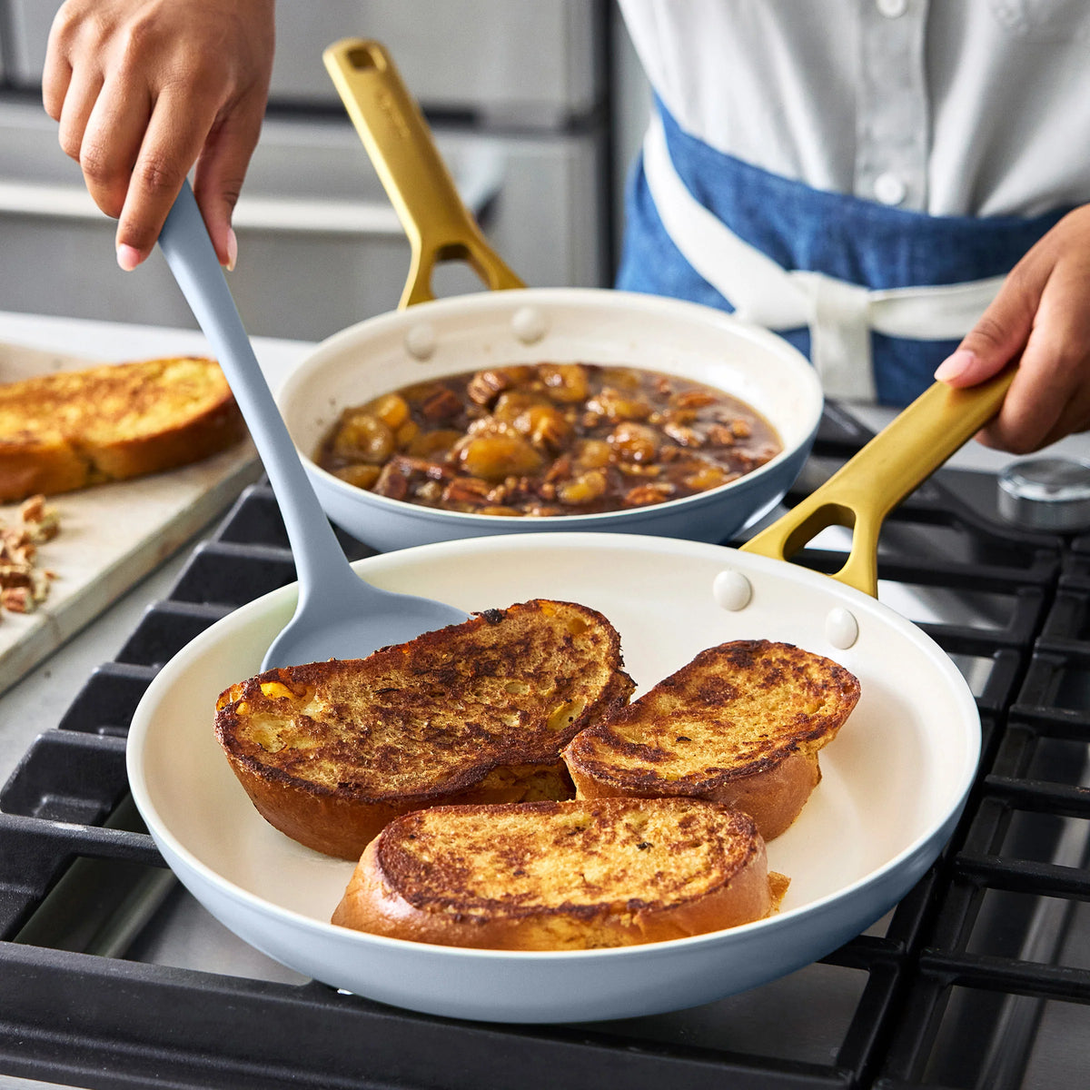 Reserve Pro Ceramic Nonstick 8", 10" and 12" Frypan Set | Glacier