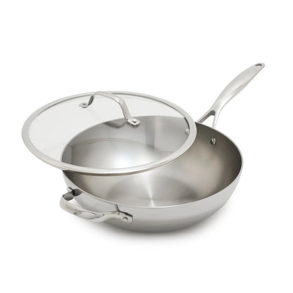 Valencia Pro Stainless Steel Uncoated 12" Wok with Lid