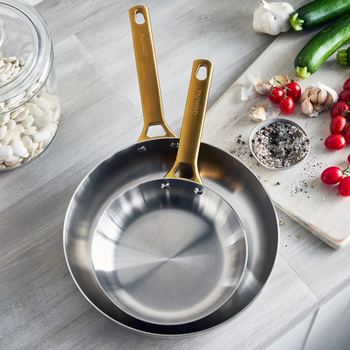 Reserve Stainless Steel 8", 10" and 12" Frypan Set
