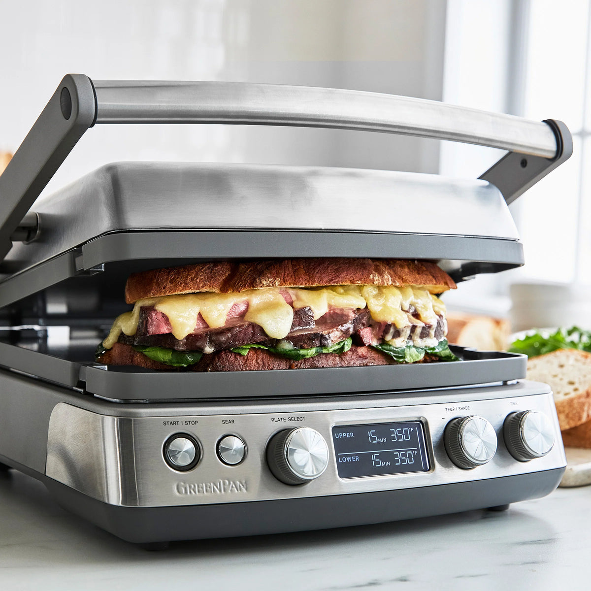 Elite Multi Grill & Griddle with Waffle Plates | Premiere Stainless Steel