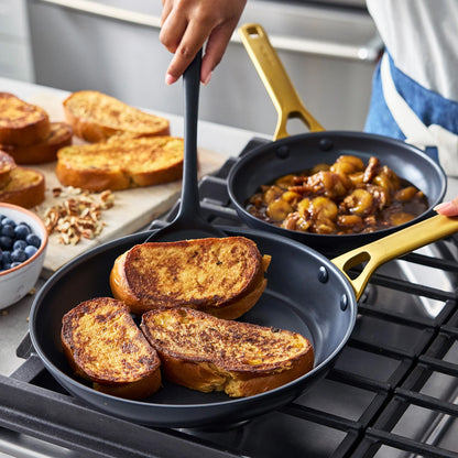 Reserve Pro Ceramic Nonstick 8", 10" and 12" Frypan Set | Black