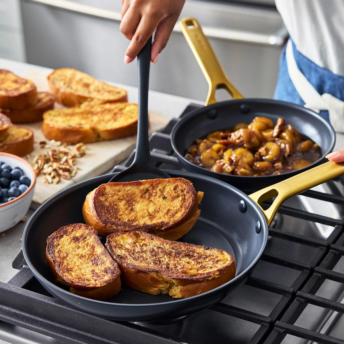 Reserve Pro Ceramic Nonstick 10" and 12" Frypan Set | Black