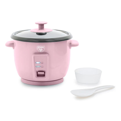 GreenLife 6-Cup Rice Cooker | Pink