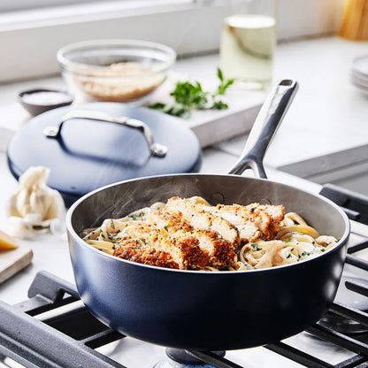 GP5 Colors Ceramic Nonstick 11-Piece Cookware Set with Mirror Handles | Oxford Blue